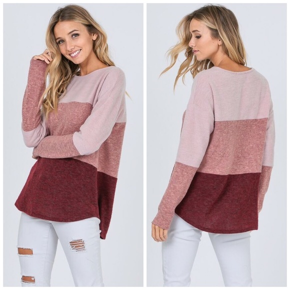 ❤️ LAST 1! Fuzzy, Flannel Color Bock Top - Picture 3 of 6